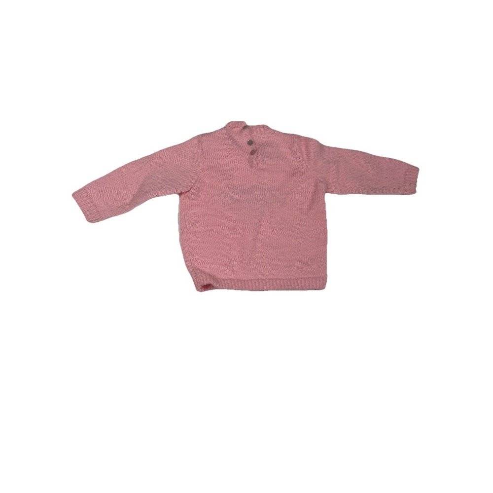 Toddler Baby Sweater HANDMADE CROCHETED "Jesus Loves Me" Pink 2T Church God - Picture 5 of 8